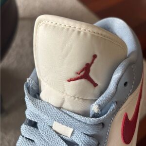 Nike Kids' Sneakers - White, Blue, and Red